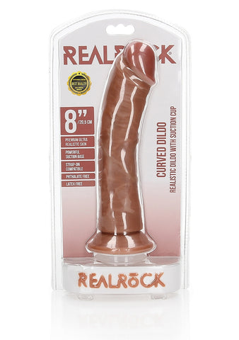 Realrock Curved Suction Cup Realistic Dong 20.5 cm - Realistic Dildos