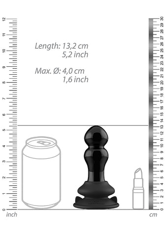 Shots Rimly Remote Control Glass Vibrator With Suction Cup - Glass Sex Toys
