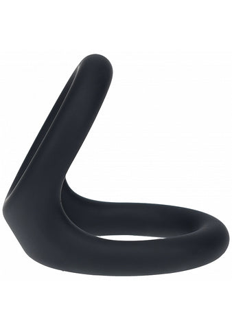 Shots LEVELZ Double O Silicone Cock and Balls Rings Black - Stretchy Cock Rings