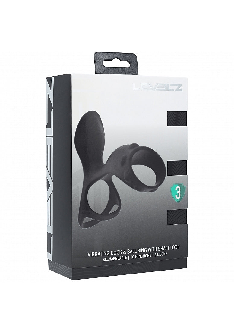 Shots LEVELZ Vibrating Cock & Ball Ring with Shaft Loop Vibrating Cock Rings