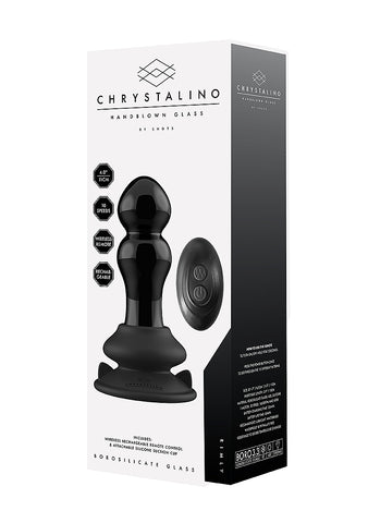 Shots Rimly Remote Control Glass Vibrator With Suction Cup - Glass Sex Toys