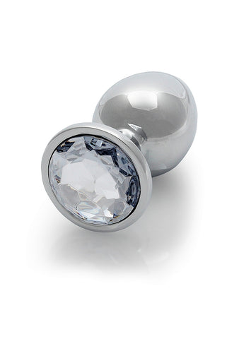 Shots Toys Round Gem Metal Surface Butt Plug Large - Butt Plugs