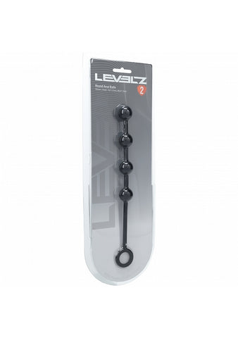 Shots LEVELZ Round Silicone Anal Balls Black - Anal Beads and Balls