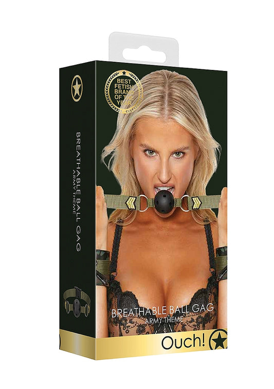 Shots Toys Army Theme Breathable BDSM Ball Gag Bondage Gags and Bits