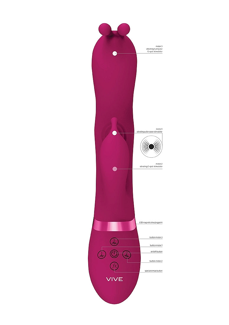 Shots Gada Triple Action Vibrating Rabbit with PulseWave - Rabbit Vibrators