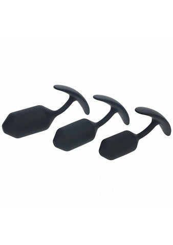 Shots LEVELZ 3 Pack Silicone Weighted Anal Plug Training Set - Butt Plugs