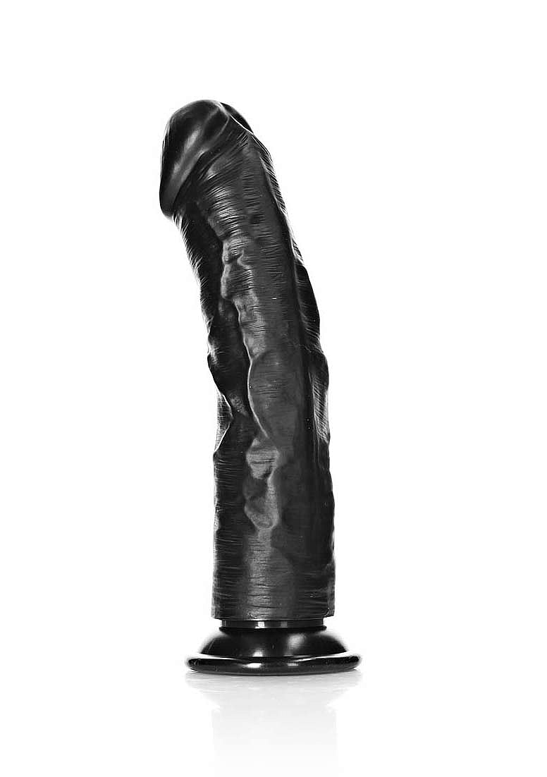 Realrock Curved Realistic Dildo With Suction Cup 25.5cm Black Realistic Dildos