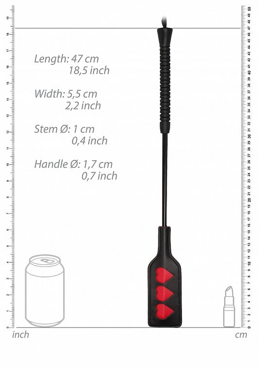 Shots Toys Heart Shaped Bondage Crop Large - Whips And Crops