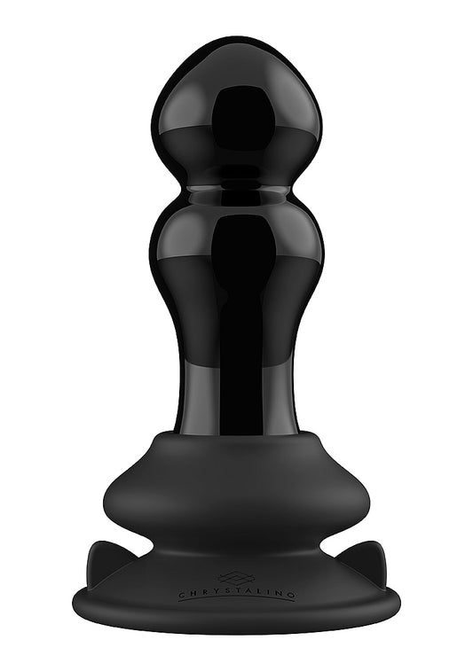 Shots Rimly Remote Control Glass Vibrator With Suction Cup - Glass Sex Toys