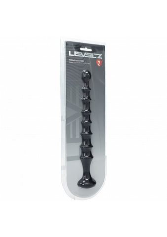 Shots LEVELZ Ribbed Silicone Flared Anal Probe Beads - Anal Beads and Balls