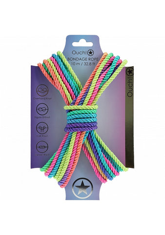 OUCH! Silky Smooth Nylon Bondage Rope 10m - Cuffs And Restraints