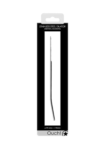 Shots Urethral Sounding Stainless Steel Dilator Black - Urethral Sounds