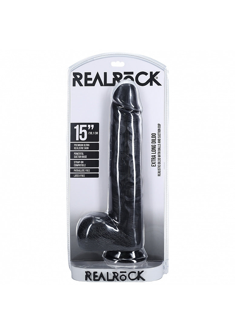 Realrock Extra Large Realistic d/ong with Balls 38cm Realistic Dildos