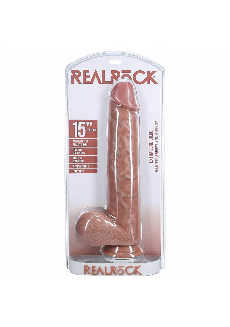 Realrock Extra Large Realistic d/ong with Balls 38cm Realistic Dildos