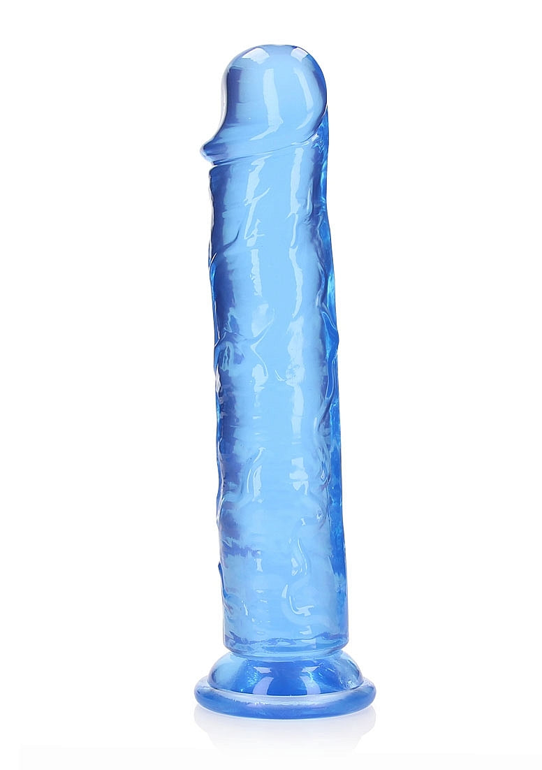 Realrock Crystal Clear 10 Inch Dildo Straight No Balls Blue Realistic Dildos