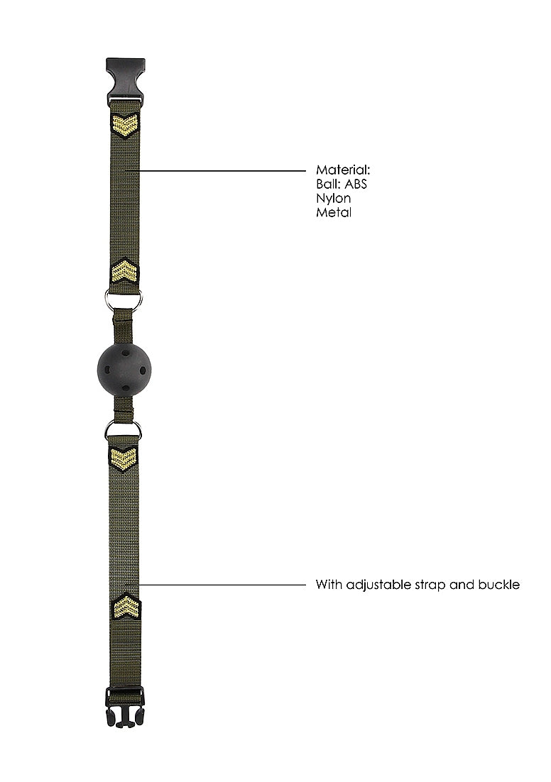 Shots Toys Army Theme Breathable BDSM Ball Gag - Bondage Gags and Bits