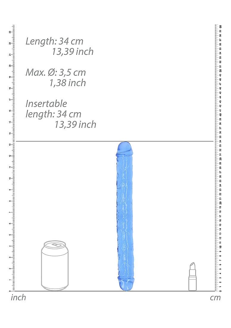 Shots Toys Crystal Clear 13 Inches Realistic Double Dong - Double Ender