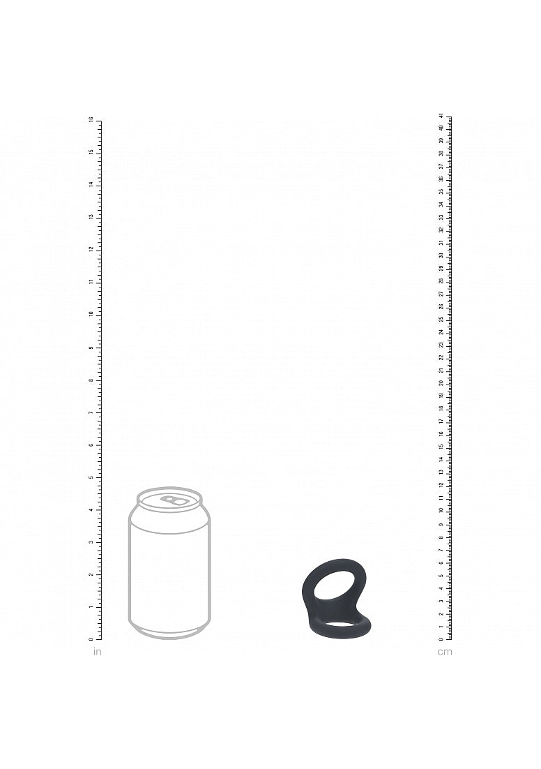 Shots LEVELZ Double O Silicone Cock and Balls Rings Black Stretchy Cock Rings