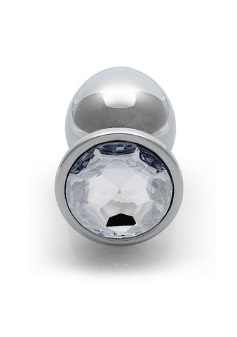 Shots Toys Round Gem Metal Surface Butt Plug Large - Butt Plugs