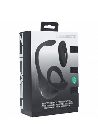 LEVELZ Vibrating TriO Cock Ring with Prostate Stimulator - Vibrating Cock Rings