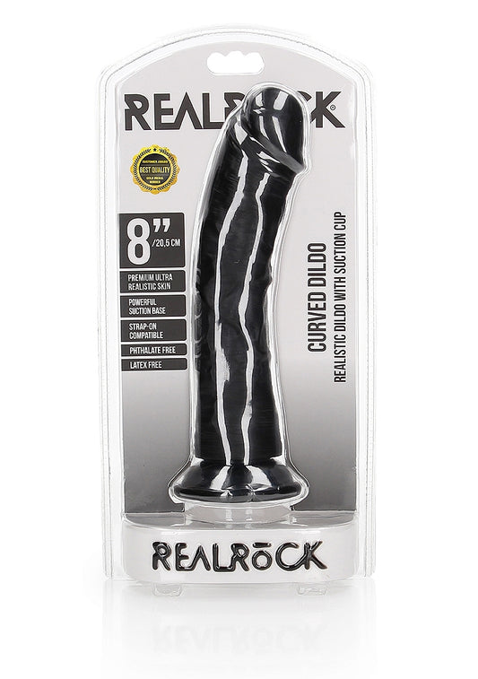 Realrock Curved Suction Cup Realistic Dong 20.5 cm - Realistic Dildos