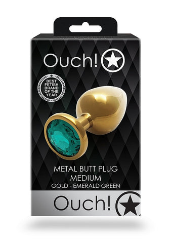 Shots Toys Round Gem Metal Butt Plug Medium - Butt Plugs