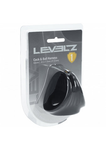 Shots LEVELZ Stretchy Silicone Cock and Ball Harness - Stretchy Cock Rings