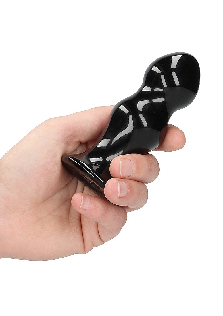 Shots Rimly Remote Control Glass Vibrator With Suction Cup - Glass Sex Toys