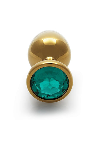 Shots Toys Round Gem Metal Butt Plug Medium - Butt Plugs