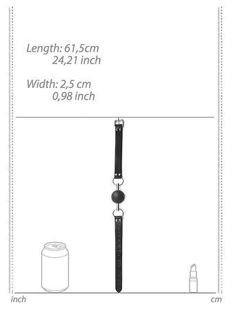 Shots Toys Solid Ball Gag With Bonded Leather Straps - Bondage Gags and Bits