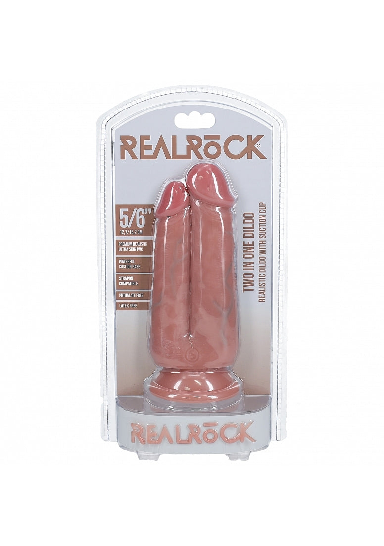 RealRock Ultra Realistic Skin Two in One Dildo 5/6 Inch - Realistic Dildos