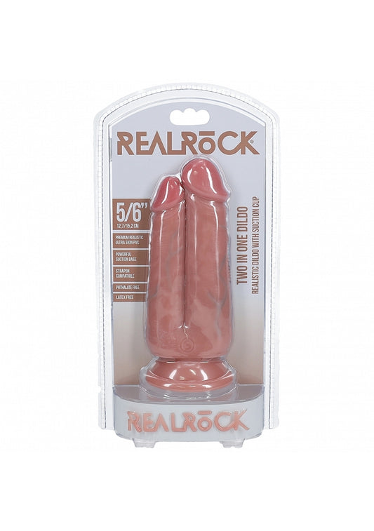 RealRock Ultra Realistic Skin Two in One Dildo 5/6 Inch - Realistic Dildos