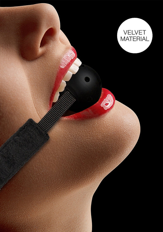 Shots Toys Breathable Ball Gag With Velvet & Velcro Straps - Bondage Gags and Bits
