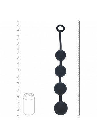 Shots LEVELZ Round Silicone Anal Balls Black - Anal Beads and Balls