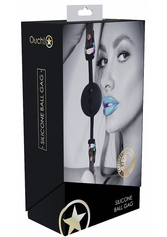 Shots Ouch! Venice Collection Silicone Bondage Ball Gag - Bondage Gags and Bits