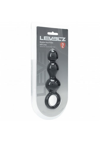 Shots LEVELZ Beaded Silicone Anal Probe with Loop - Anal Beads and Balls