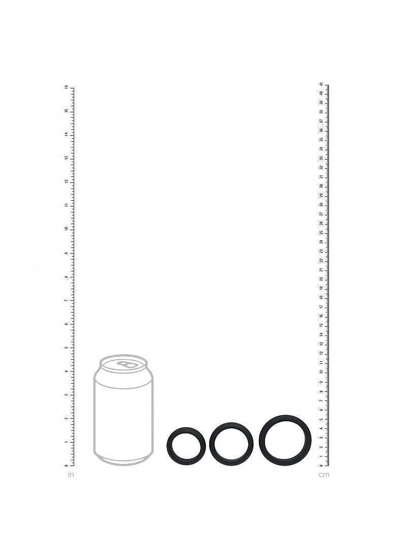 Shots LEVELZ Wide O Silicone Cock Ring Set of 3 Sizes S/M/L Cock Ring Sets