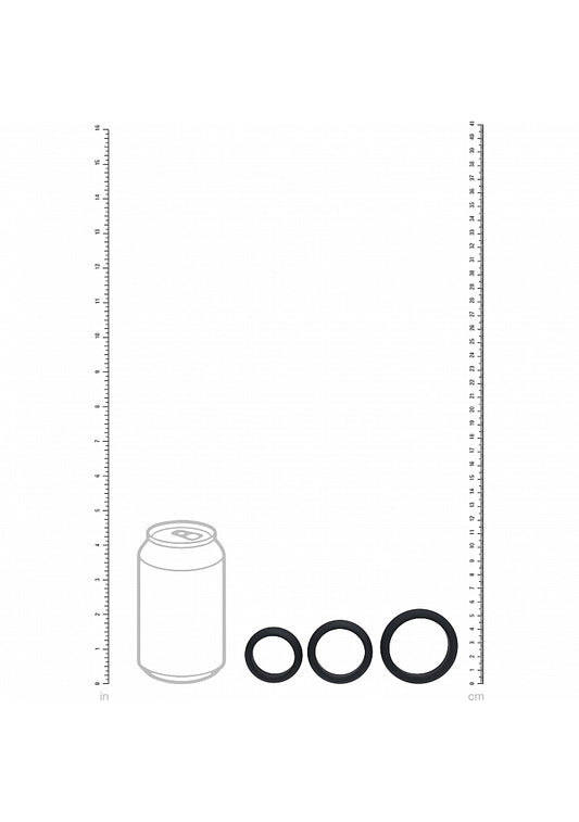 Shots LEVELZ Wide O Silicone Cock Ring Set of 3 Sizes S/M/L Cock Ring Sets