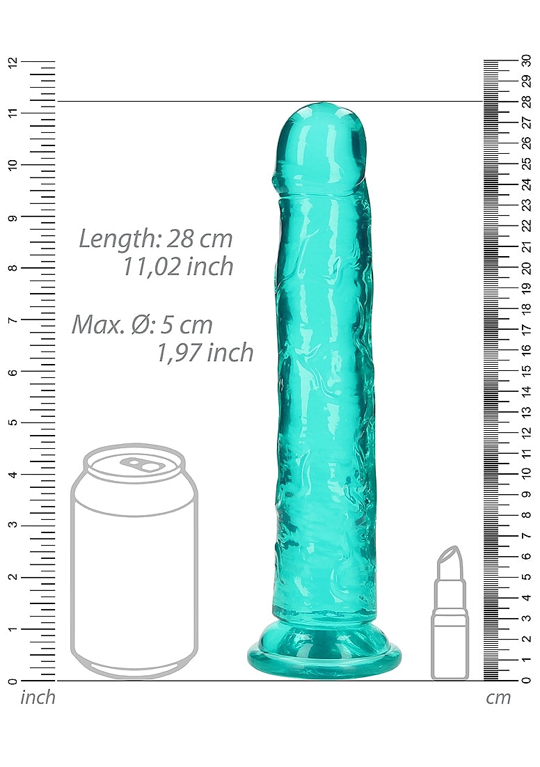 Realrock Crystal Clear 10 Inch Dildo Straight No Balls Realistic Dildos
