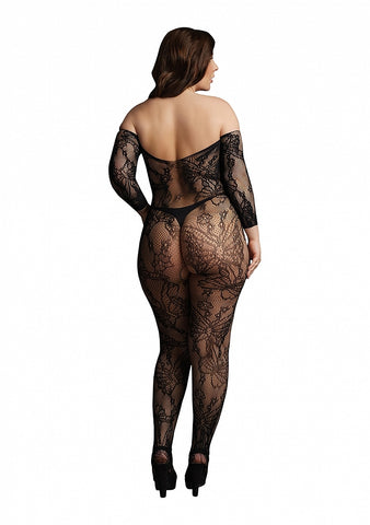 Le Desir Lace Long Sleeved Sexy Bodystocking Black - Body Stockings