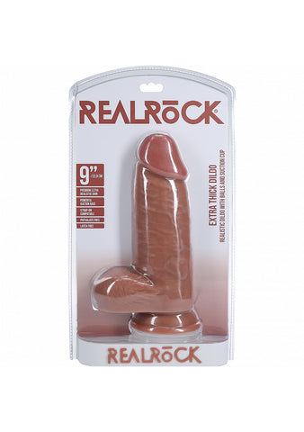 Realrock Extra Thick Realistic Skin Dildo with Balls 23cm - Realistic Dildos