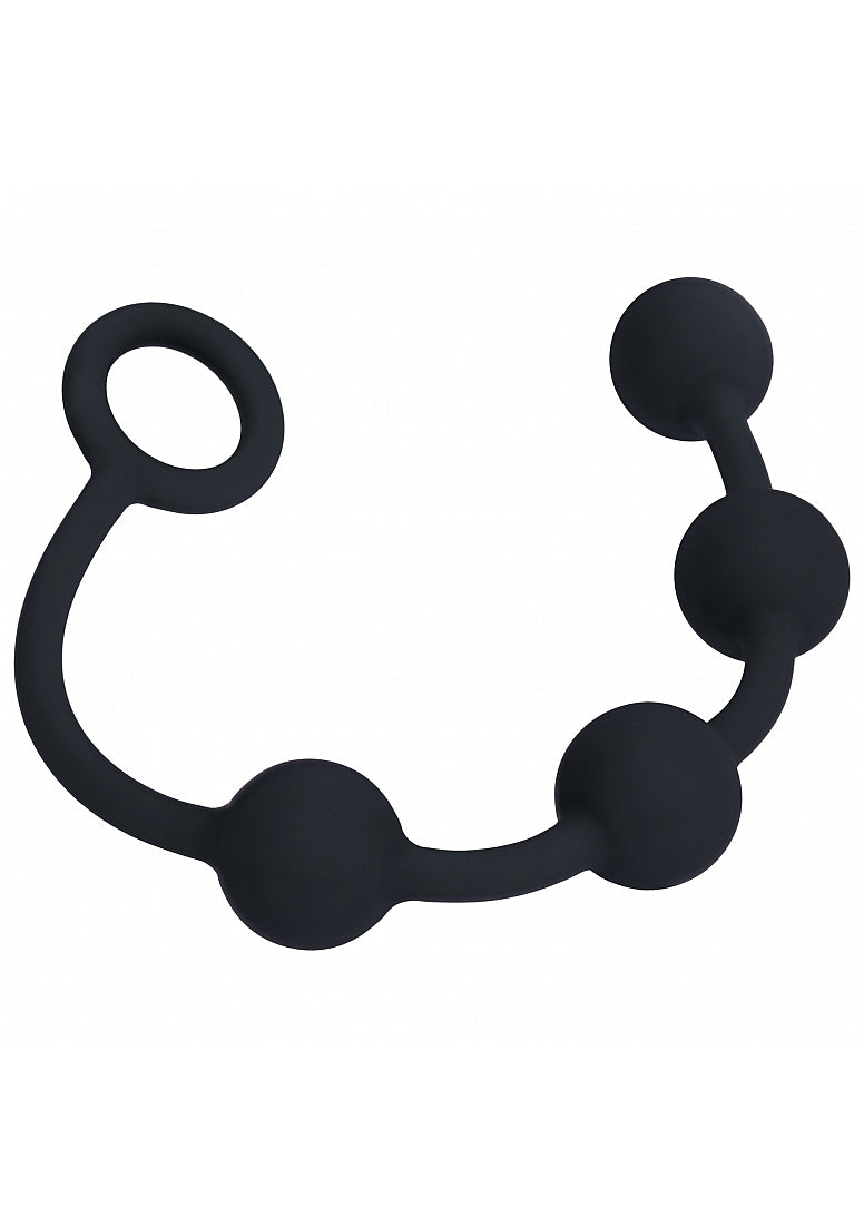 Shots LEVELZ Round Silicone Anal Balls Black Anal Beads and Balls