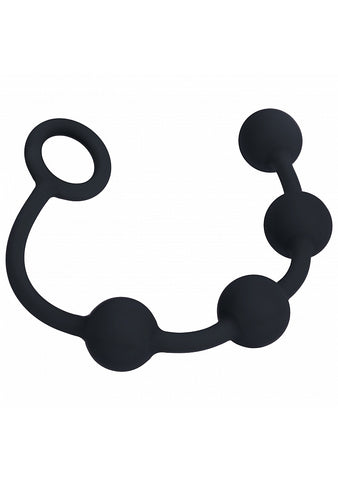 Shots LEVELZ Round Silicone Anal Balls Black - Anal Beads and Balls