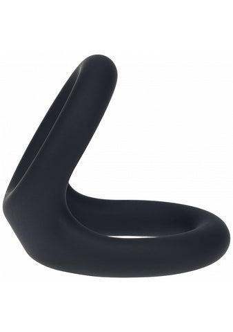 Shots LEVELZ Double O Silicone Cock and Balls Rings Black - Stretchy Cock Rings
