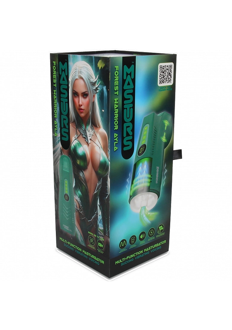 Shots Masturs Ayla Forest Warrior Vibrating Mens Stroker - Masturbators and Strokers