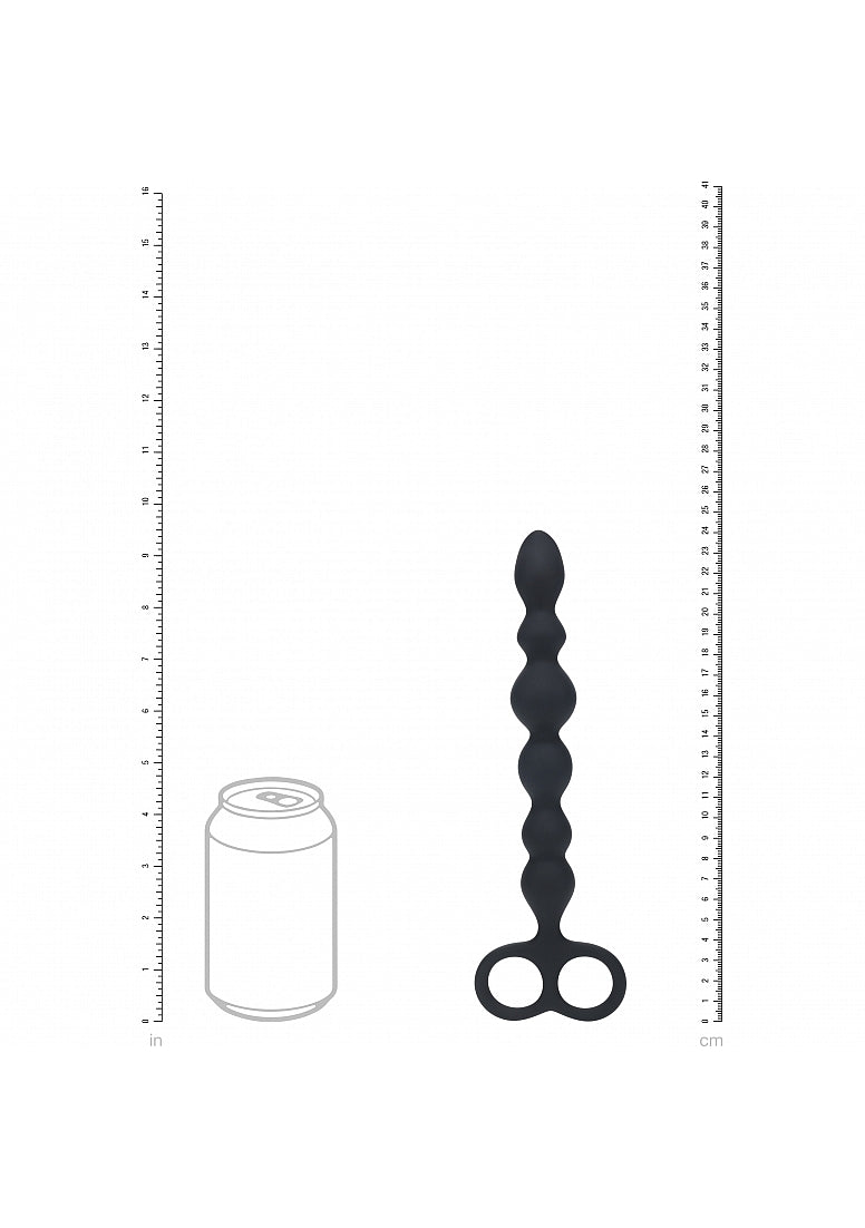 Shots LEVELZ Beaded Silicone Anal Probe with Double Loop Anal Beads and Balls