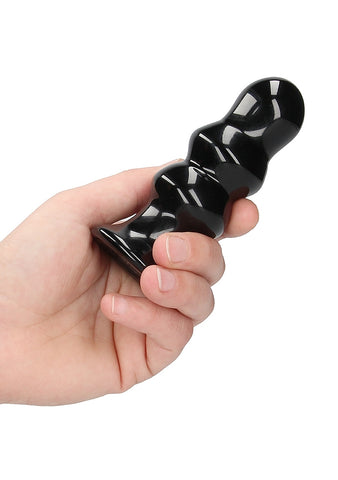 Shots Ribbly Remot Control Rechargeable Glass Vibrator - Glass Sex Toys