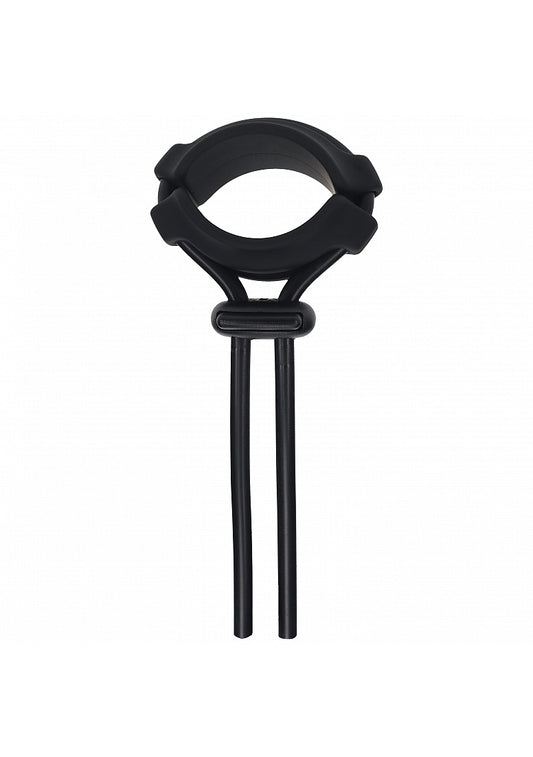 Shots LEVELZ Wide Detachable Lasso Cock Ring Black Stretchy Cock Rings
