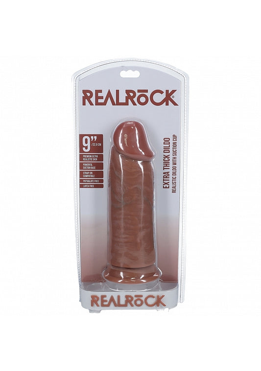 Realrock Ultra Realistic Extra Thick No Ball Dildo Tan - Realistic Dildos