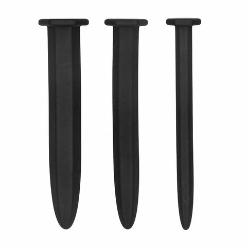 Shots Toys Silicone Rugged Nail Urethral Sounding Plug Set - Urethral Sounds